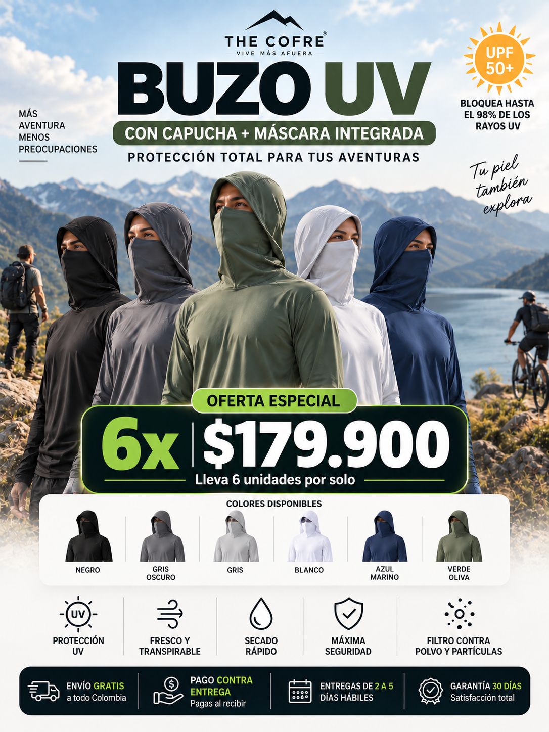 Buzo Blindaje uv capucha mascara 179