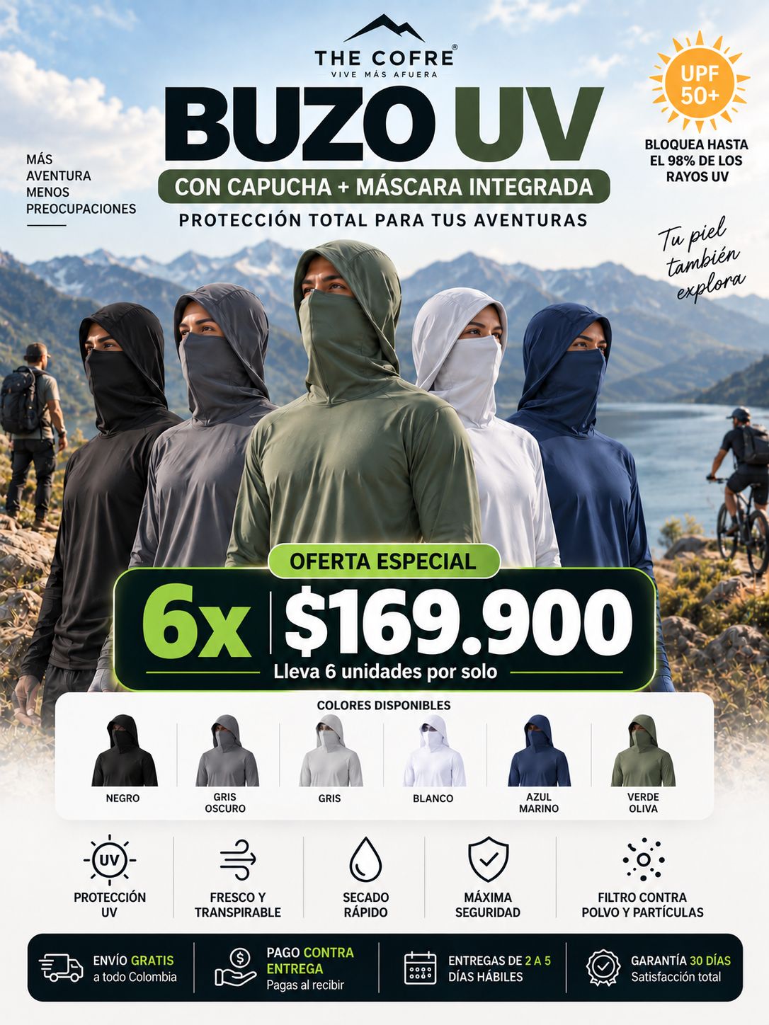 Buzo Blindaje uv capucha mascara 169